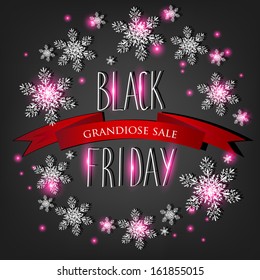 Black Friday Calligraphic Designs. Poster Sale.Typography.Vector illustration. Sale Tags for special offers and black Friday