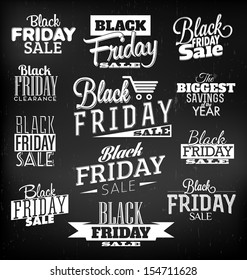 Black Friday Calligraphic Designs | Retro Style Elements | Vintage Ornaments | Sale, Clearance | Vector Set