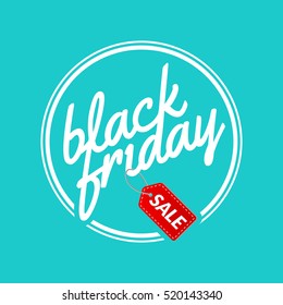 Black Friday Calligraphic lettering retro poster sign. Label design vector template. Retro Sale Discount Banner for market.