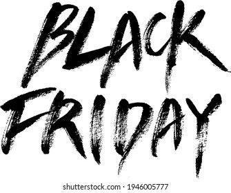 black friday calligraphy typography hand write brush pen draw black text keyword 