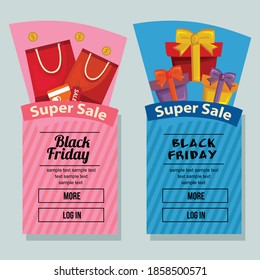black friday campaign banner vector illustration