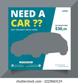 Black friday car sale social media post template.Car rental social media post template design.