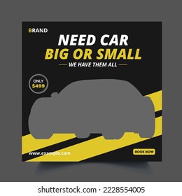 Black friday car sale social media post template.Car rental social media post template design.