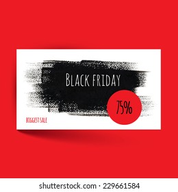 Black friday card template. Vector design. Vector illustration