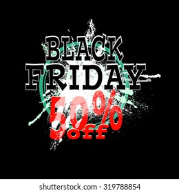 black friday card, vector  illustration clip-art