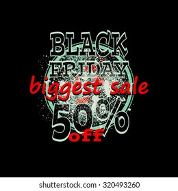 black friday card, vector  illustration clip-art