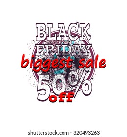 black friday card, vector  illustration clip-art