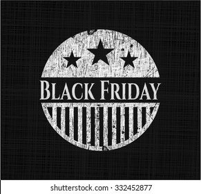 Black Friday chalkboard emblem on black board