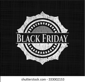 Black Friday chalkboard emblem written on a blackboard