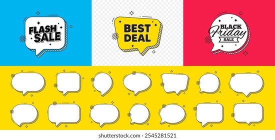 Black friday chat speech bubble. Best deal tag. Special offer Sale sign. Advertising Discounts symbol. Best deal chat message. Flash sale speech bubble banner. Offer text balloon. Vector