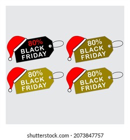 Black Friday, Christmas Offerings, With Santa Hat