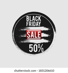 Black Friday circle sales composition on black with torn paper effect, Free Vector
