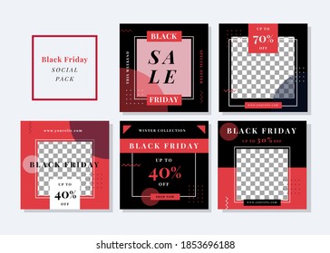 Black Friday clean simple square social media template