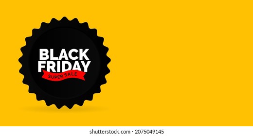 Black Friday collection isolated labels in yellow background