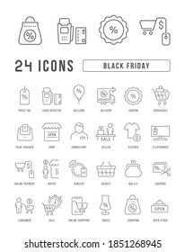 Black Friday. Collection of perfectly thin icons for web design, app, and the most modern projects. The kit of signs for category Holidays.