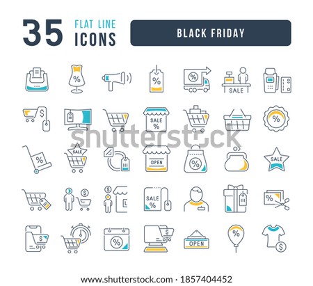 Black Friday. Collection of perfectly thin icons for web design, app, and the most modern projects. The kit of signs for category Holidays.