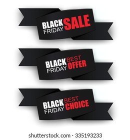 Black friday collection sale banner on white background. Can be used for e-commerce, e-shopping, flyers, posters, web design and printed materials.