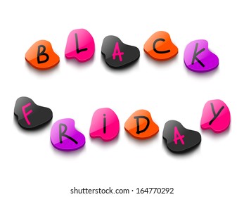 Black friday colorful letters. Sale banner. Vector illustration EPS 10.