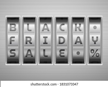Black friday combination lock background.