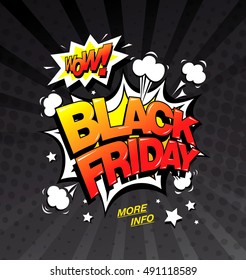 Black Friday Comic Style Banner, Sale Concept