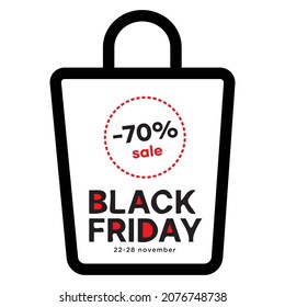 Black friday concept. Bag idea vector illustration