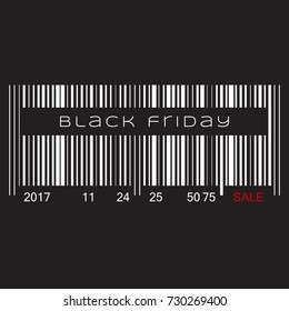 Black Friday concept design. Bar code.