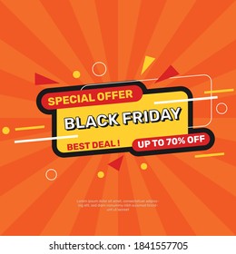Black friday concept in flat design. - Vector.
