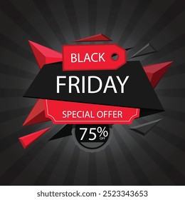 black Friday concept with flat design background