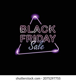 black friday concept with neon sign vector design illustration