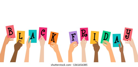 Black friday concept on white background. Vector illustration.