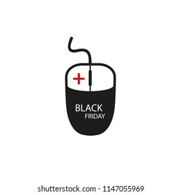 Black Friday concept with sale icons design and mouse, vector illustration