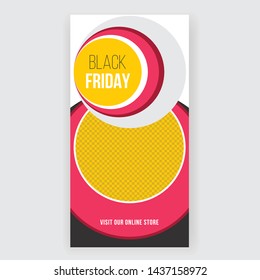 Black Friday Concept Social Media banner Template Design. Anyone can use This Design Easily. Promotional web banner for social media. Elegant sale and discount promo - Vector.