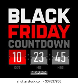 Black Friday countdown timer template. Vector. 