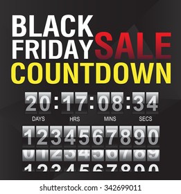 Black Friday countdown timer template, Vector.