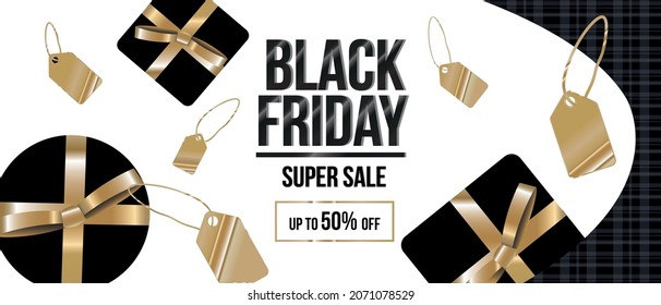 Diseño de pancartas creativas de Black Friday. Cartel del vector de superventa. 