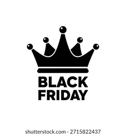 Icono de corona de Black Friday en estilo de Vector audaz para diseño de venta premium