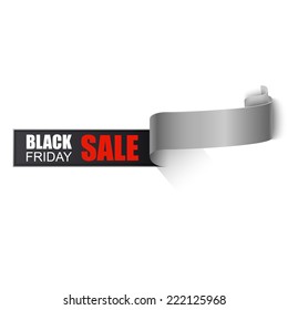 Black Friday curved paper sales tag