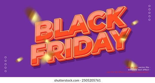 Black friday custom font editable 3D style effect