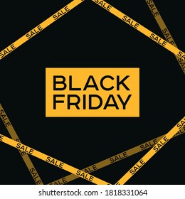 black friday, cyber monday big sale yellow stripes. Like restriction police awareness zone sign, marketing advertising, discounts area, decoration element for banners, posters