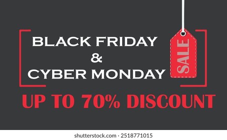 BLACK FRIDAY AND CYBER MONDAY BUY SALE TAG.