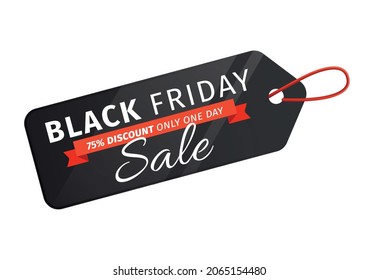 Black friday and cyber monday sale badges composition with ornate text with ribbon on price tag vector illustration