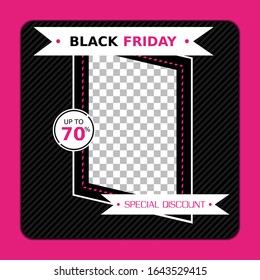 Black Friday and Cyber Monday Social Media template. Can use for advertisement, social media post, web design, gift card, coupon, flyer, poster, and promotion.