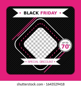 Black Friday and Cyber Monday Social Media template. Can use for advertisement, social media post, web design, gift card, coupon, flyer, poster, and promotion.