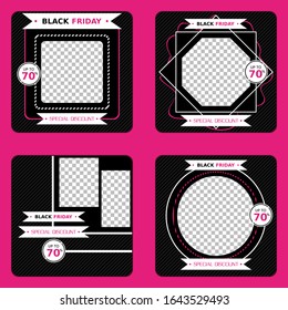 Black Friday and Cyber Monday Social Media template. Can use for advertisement, social media post, web design, gift card, coupon, flyer, poster, and promotion.
