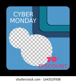 Black Friday and Cyber Monday Social Media template. Can use for advertisement, social media post, web design, gift card, coupon, flyer, poster, and promotion.