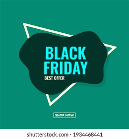 black friday dark green abstract sale banner shop now
