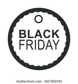 viernes negro, tienda de etiquetas redondas oscuras anuncian icono silueta estilo vectorial ilustración