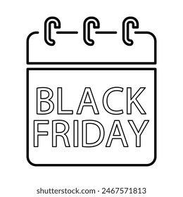 Vector de línea de iconos de fecha de viernes negro