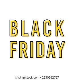 Black Friday day banner. Minimalist lettering for promotion, marketing, ad and social media. Vector illustration, flat design