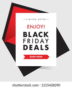 Black Friday Deals. Discount Promotion Creative Campaign Banner Or Invitation On Sale Special Offer Event. Vector Layout For Email Newsletter. Discount Poster Promo Coupon Template Design.